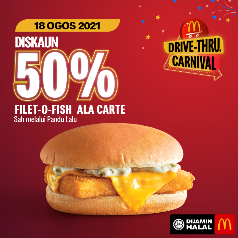 McDMalaysia's tweet photo. Tawaran Harian Pandu Lalu Karnival sepanjang minggu dari 15 hingga 21 Ogos. Nikmati pelbagai tawaran setiap hari, daripada diskaun 50% hinggalah tawaran Beli 1 PERCUMA 1 secara eksklusif di Pandu Lalu McD. Jumpa anda di sana! Untuk maklumat lanjut, lawati https://t.co/mqg2qYCHGk