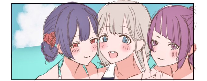 これは今日の9時になったら消える予告ツイートなのですが、チームまりあの夏のカラー漫画が夜9時にあがります

楽しみにしててください🏖 