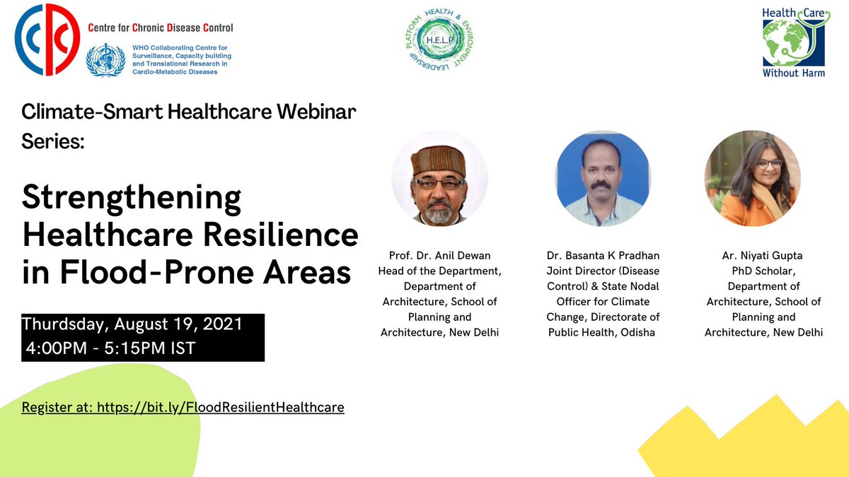 HELP_CEH's tweet photo. #Climate induced flood events can leave hospitals paralyzed for their daily operations. Strengthening the resilience of #healthcare facilities is very important in areas prone to extreme floods.

On 19th August, join us for this webinar 👇to learn more.
🔗 https://t.co/5EveOdYQwo https://t.co/CAPS9hC2gx