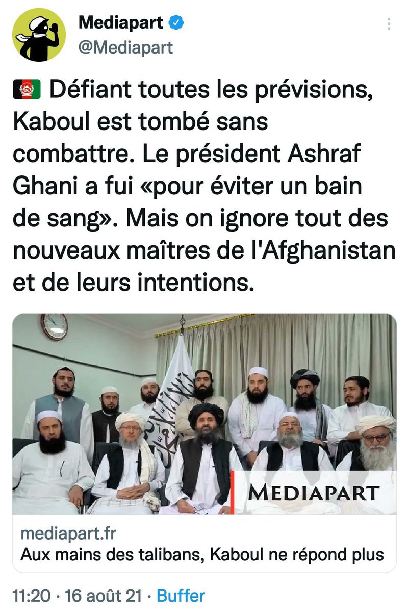 Médiapart « ignore tout des nouveaux maîtres de l’Afghanistan et de leurs intentions »

Bein c’est vrai. Voyons donc 
Akhundzada l’émir des #talibans était juste le plus proche « législateur » du mollah Omar, celui qui validait les décapitations, lapidations et statut de la femme