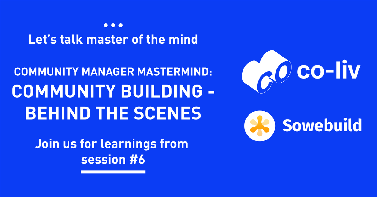 Sowebuild's tweet image. Read on ⬇️
linkedin.com/pulse/6-master…
@loona_lovegood

 #community #mastermind #edition #series6 #communities #teamwork #opportunity #generalmanager #buildcommunity