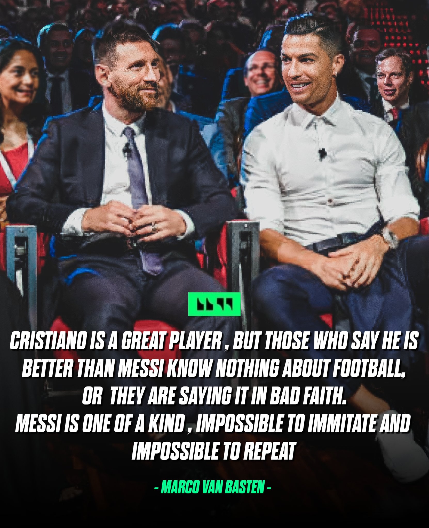 Team on Twitter: "•🗣Van Basten: "Those who think Ronaldo's better than Lionel Messi know nothing about football." https://t.co/Yp0HP6ocXG" / Twitter