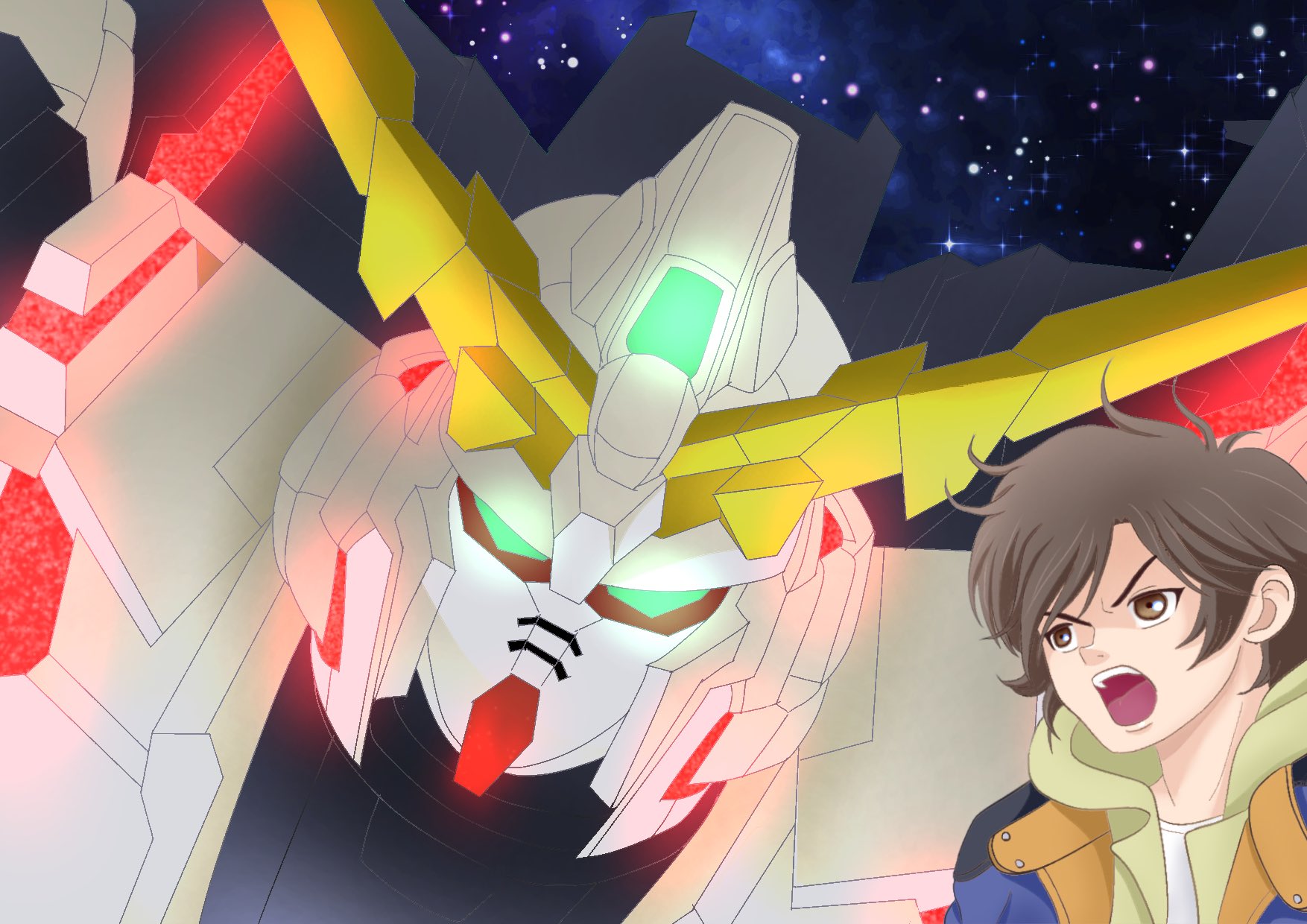 ニャア 内山昂輝さん生誕祭 機動戦士ガンダムuc より バナージ リンクスきゅん ユニコォォォオオオン みんなで楽しむtwitter展覧会 イラスト好きさんと繋がりたい 内山昂輝誕生祭21 イラスト バナージ リンクス ユニコーンガンダム