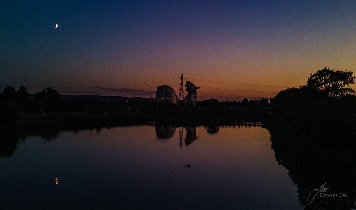 Kelpies just after sunset.