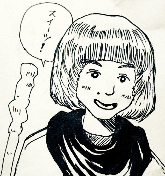 今日の薬袋の裏。クリーム煮以外のおかずを考えてる間に落描きしてた…何コレ 