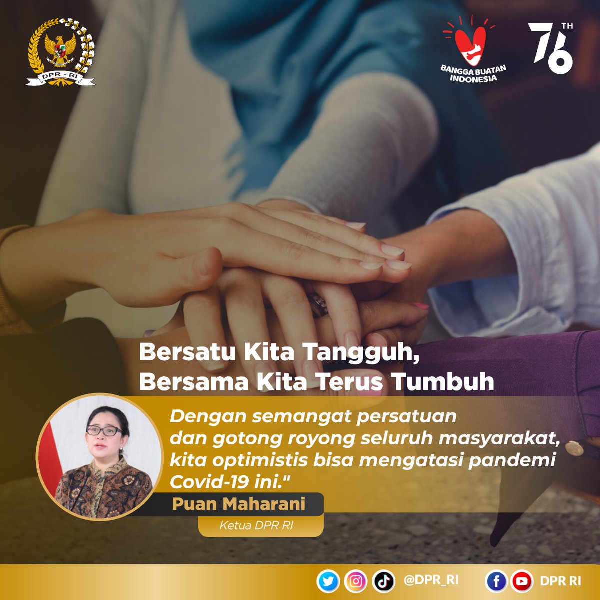 PDIPKebumen's tweet photo. DPR RI memiliki komitmen tinggi utk melakukan upaya terbaik melalui fungsi legislasi, anggaran, dan pengawasan, dlm mengatasi pandemi Covid-19 dan dampaknya, serta memastikan tugas² negara ttp berjalan baik

#IndonesiaTangguh
#IndonesiaTumbuh
#BersatuKitaTangguh
#DPRuntukNegeri https://t.co/NUqsFtjzGs