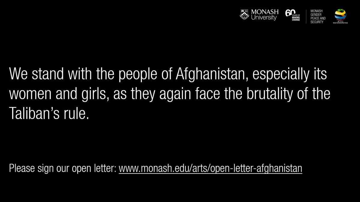 GpsMonash's tweet photo. If like us, you'd like Australia to stand up for the international human rights regime and be a leader in providing safe asylum for Afghans who have fought for human rights, please consider signing our open letter to the Government. https://t.co/F5ZqW5Sxh2 @JacquiTrue @MonashIAS https://t.co/ewAyYMsbL4