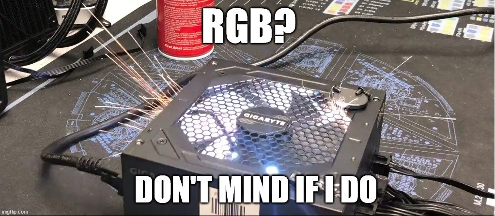 It'd be a shame if someone turned an exploding power supply image with Gigabyte's logo in the middle into an easily replicable meme template only because Gigabyte straight-up lied (or has 0 comprehension of testing) and wrote a misleading press release imgflip.com/meme/335476529…