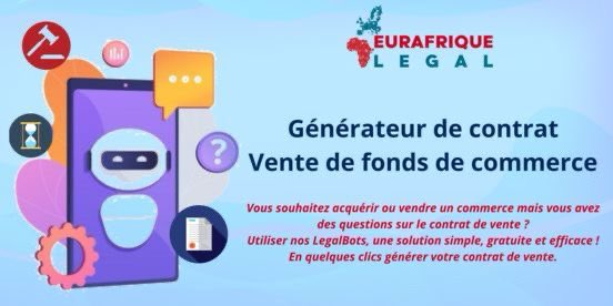 Vous avez besoin d’un contrat de vente d’un fonds de commerce rapidement et gratuit ?Essayer notre Legal Bot. ⬇️ Un assistant juridique virtuel à votre service 😇 
lnkd.in/dtUPr5Tm
#legaltech #bot #commerce #Automatization
