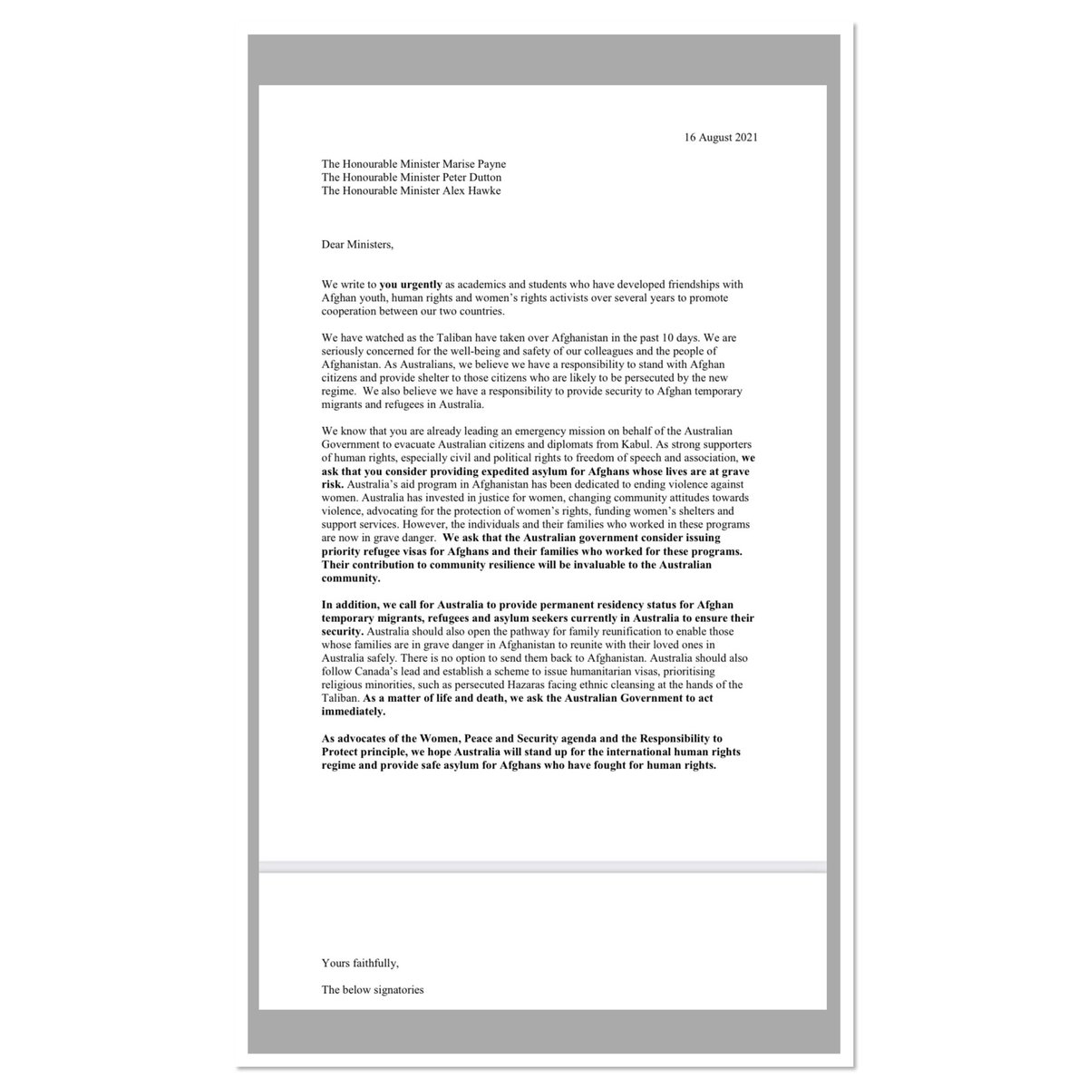 If you are horrified at what’s happening in Afghanistan, PLEASE sign this letter and help bring people to safety in Australia. Click the blue button because you CAN make a difference. #auspol 

Thank you <a href="/MonashUni/">Monash University</a>. 

Pls sign here: monash.edu/arts/open-lett…