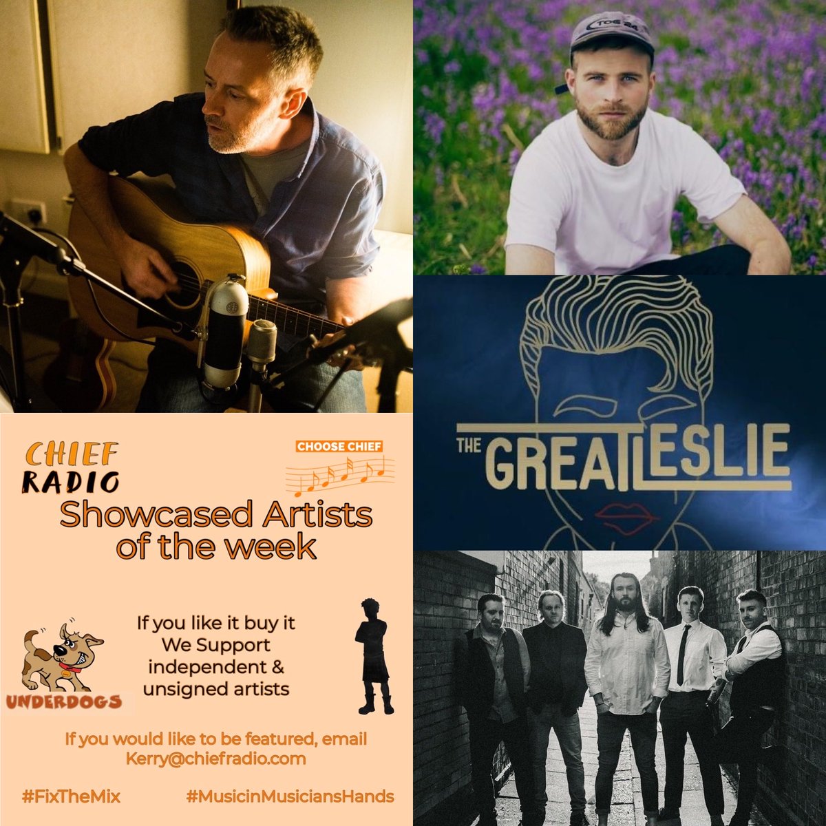 Chief (@chiefradio1) on Twitter photo Our showcased artists this week are:
<a href="/calamateur/">Andrew Howie</a>
<a href="/dead_reynolds/">Dead Reynolds</a>
<a href="/IainWilson__/">Iain Wilson</a>
<a href="/TheGreatLeslie_/">TheGreatLeslieBand</a>
Supporting musicians Is what we do
Like your music played with us, email kerry@chiefradio.com
#musicians #unsignedartist #scottishmusic #ifyoulikeitbuyit Our showcased artists this week are:
<a href="/calamateur/">Andrew Howie</a>
<a href="/dead_reynolds/">Dead Reynolds</a>
<a href="/IainWilson__/">Iain Wilson</a>
<a href="/TheGreatLeslie_/">TheGreatLeslieBand</a>
Supporting musicians Is what we do
Like your music played with us, email kerry@chiefradio.com
#musicians #unsignedartist #scottishmusic #ifyoulikeitbuyit