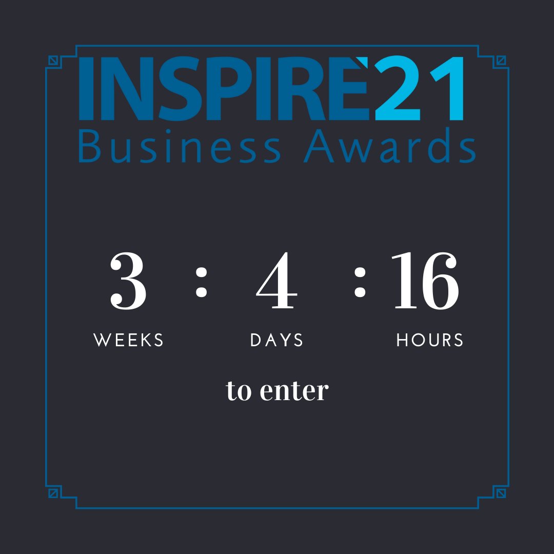 Inspireawards's tweet photo. The countdown is on! Have you got your entry in yet?โณ
Enter here: https://t.co/tqbRGEJvyU
#Inspire21 #BusinessAwards #NorthHampshire #Business #destinationbasingstoke https://t.co/KStufsyd0b