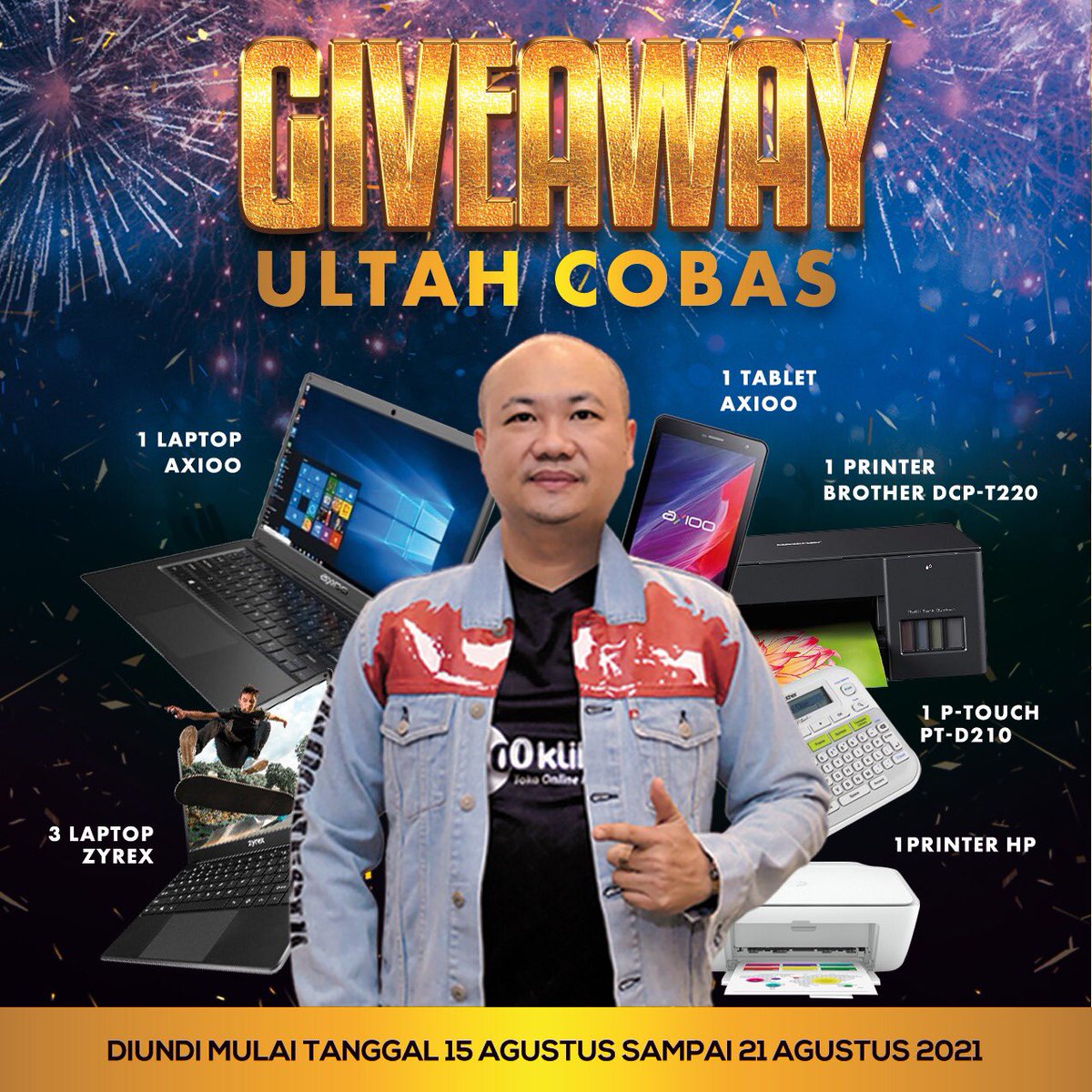 SurodjoBasuki's tweet photo. Cobaz ulang tahun ??? Ada GiveAway nih ndan ndin Ku.
Langsung cek ke IG saya ya ndan ndin Ku.
#giveaway #ultah #salambengis https://t.co/OisLBtIha8