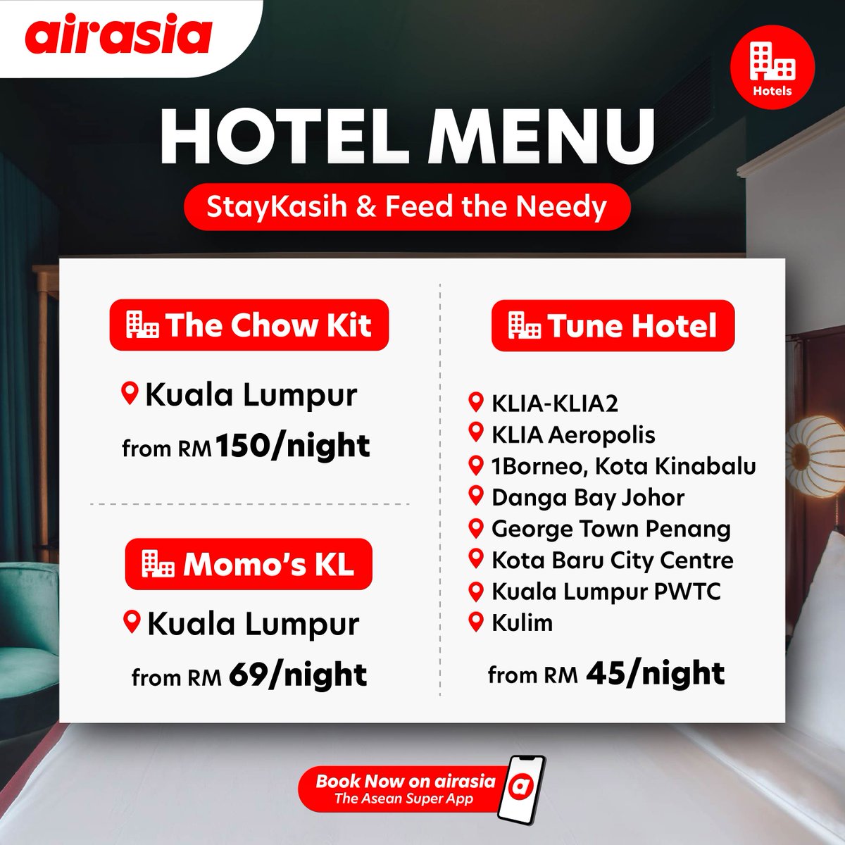 airasia Super App on Twitter "Choose between any ormondhotels across