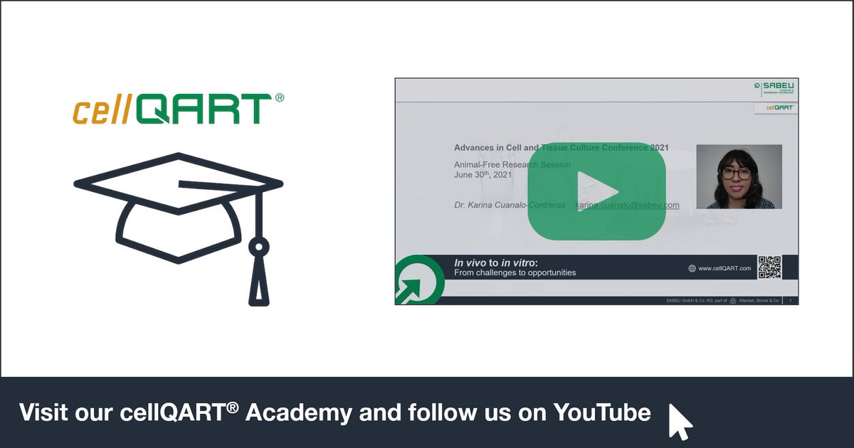 We created the #cellQART Academy and #Youtubechannel for you! You will find our scientific presentations and educational resources towards #animalfreeresearch, #invitro, #cellculture, #NAMs, #barriermodels, #toxicology, #drugtesting, #cosmetictesting! lnkd.in/ekp9zY8t