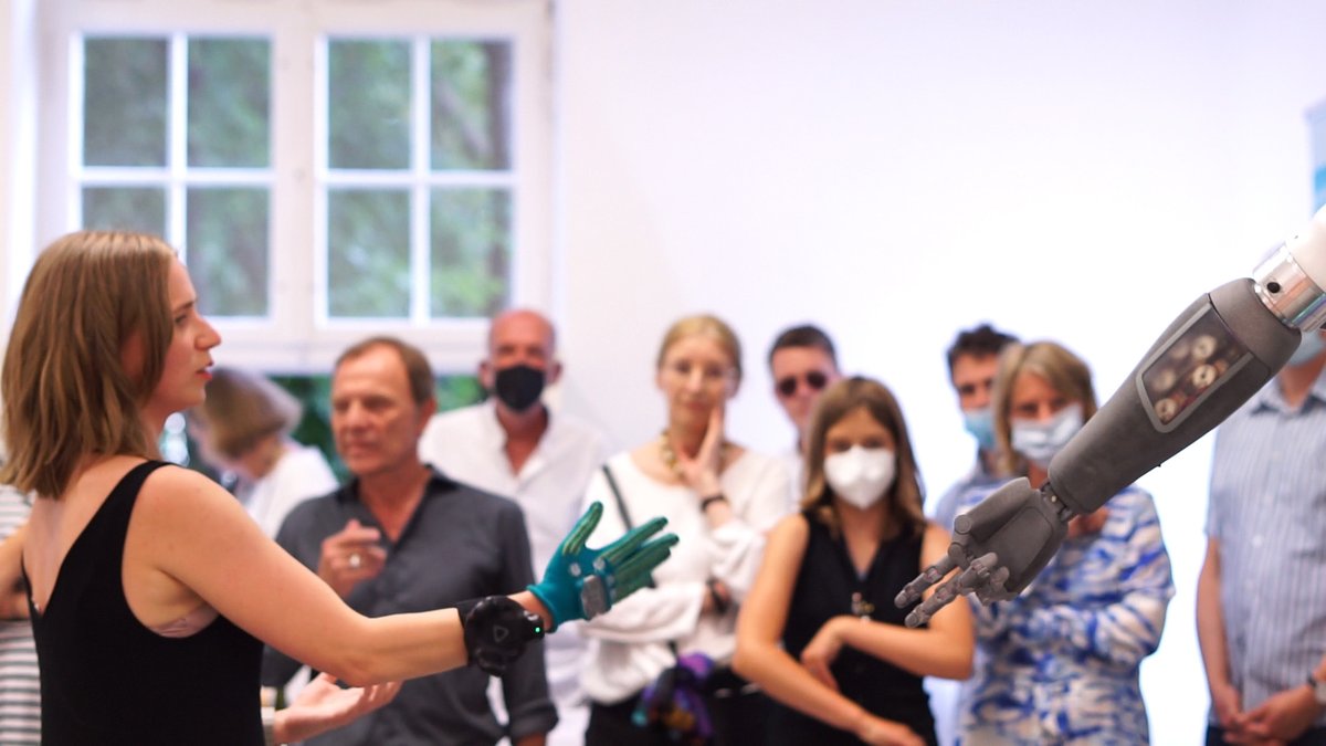 LisaLuneburg's tweet photo. On Friday we opened the exhibition of #SächsischeStaatspreisfürDesign in Berlin. You can visit our awarded Rock, Paper, Scissors-Demo @TactileInternet within the next two weeks in #kunstquartier #bethanien. (Photo by Leon Lüneburg) https://t.co/68BK2HVL93