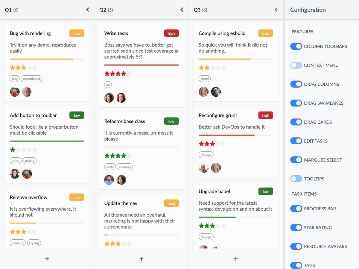 Ever wanted a Trello-style Kanban board in your web app?

Learn more about our Kanban Task Board - a super flexible component for #react #vue #angular or vanilla JS web apps. 

💡 Download trial: bit.ly/3Cvhz2h