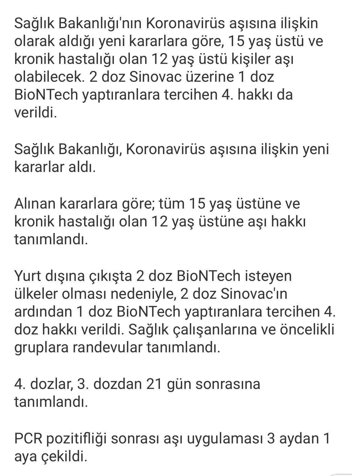 Dr Mehmet Ceyhan On Twitter Asi Pasaportuna Ihtiyaciniz Yoksa Disinda Koruyuculugu Artirmak Icin Yaptirmak Gereksiz 2 Doz Sinovac Olanlara 3 Doz Sinovac Daha Iyi Aciklamasindan Sonra Sinovac I Abd Avrupa Birligi Tanimiyor 2