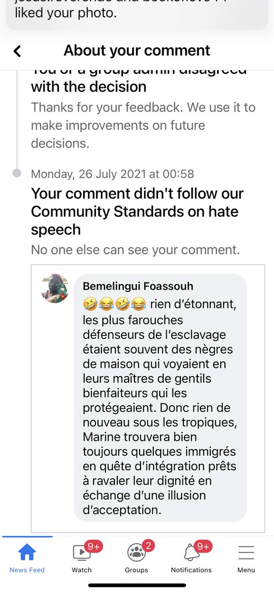 Cosmopolitan_50's tweet photo. LoL, responding to #homophobic posts is penalized by @facebook, the question is if #Facebook has more affinity with #homophobia than they want to admit. #stophomophobia #translivesmatter #gaylivesmatter https://t.co/z4XTGxxBiD