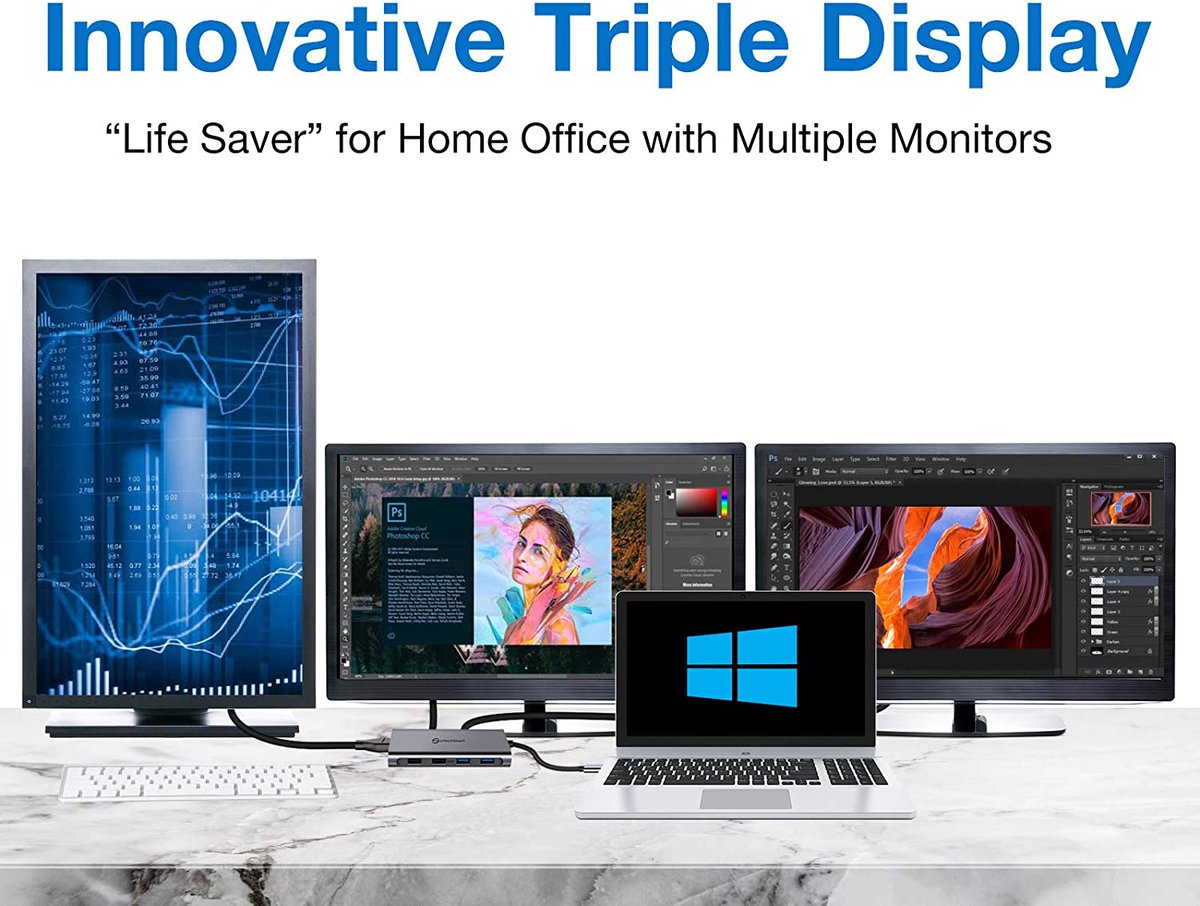 UtechSmart's tweet photo. UtechSmart Triple Display 11 in 1 USB C Docking Station. Using exclusive multi-protection systems ensures over-current protection, over-voltage protection, short circuit protection and high-temperature protection. #triple #usbchub #MultipleSclerosis #office https://t.co/FJd6w5Yc09