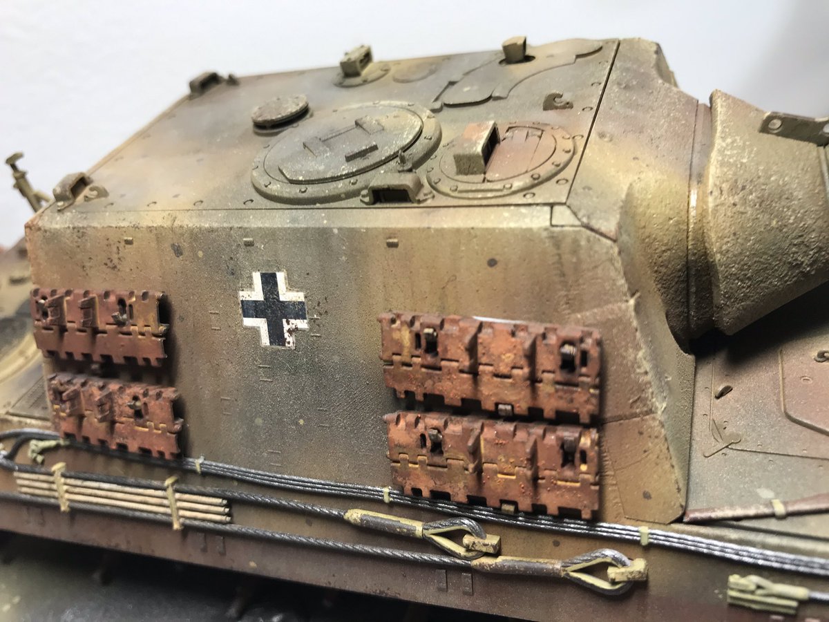 Painting the Jagdtiger is done...now time for this big cat to see some weathering. #panzer #panzerkampfwagen #jagdtiger #germany #ww2german #scalemodels #afvmodelling #tank #tankmodelling