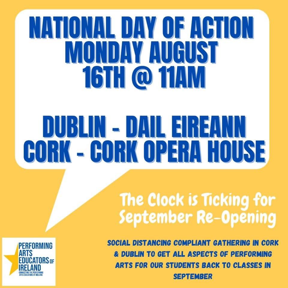 GWADanceFitness's tweet photo. Across Ireland studios remain closed, enough is enough….. today our voices shall be heard.
#curtainuponpaei #timetoreopen #letusdance #whataboutus @LeoVaradkar @MichealMartinTD @cathmartingreen @CMOIreland @paeiireland https://t.co/tpsYDrA9kF