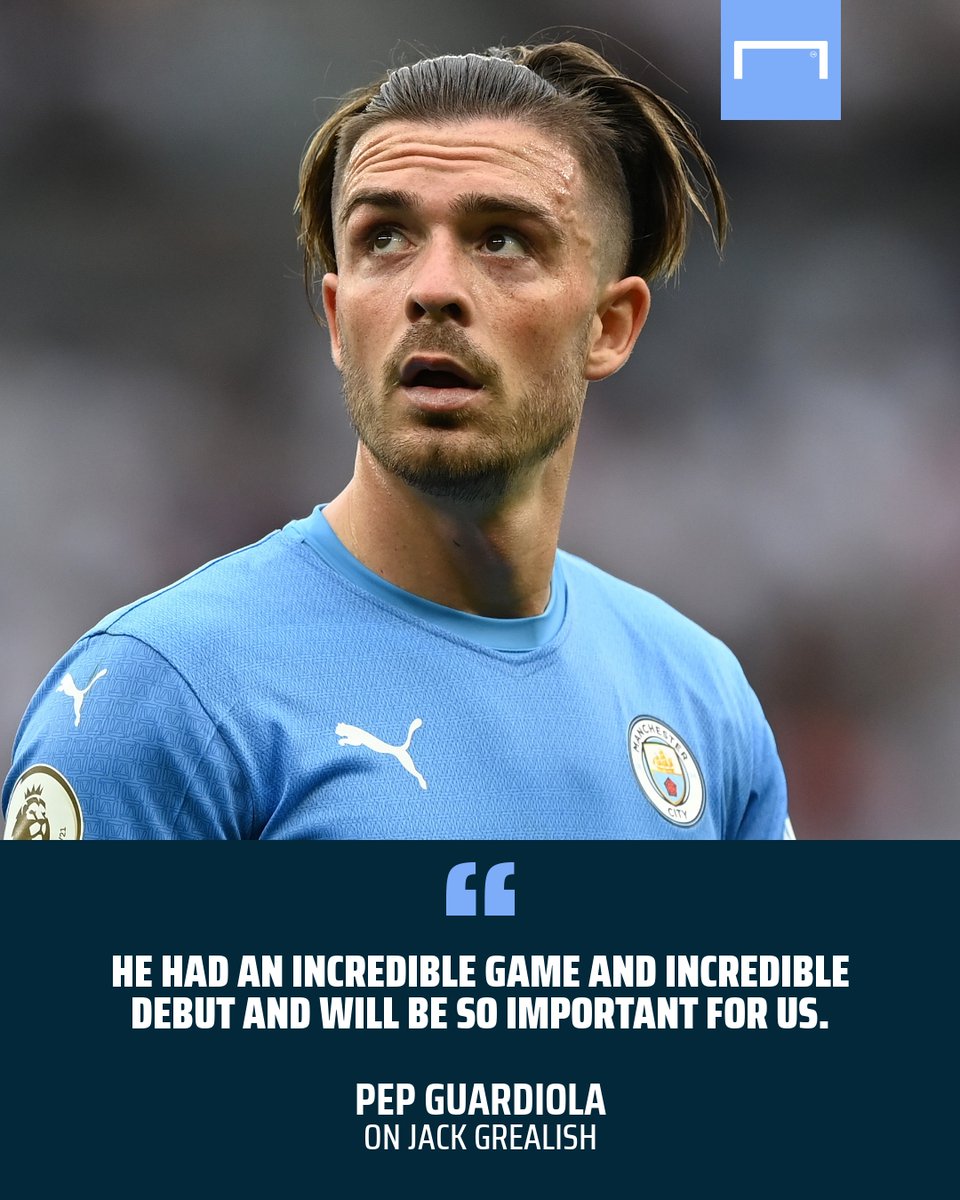 goal's tweet photo. Pep Guardiola says Jack Grealish had an 'incredible' debut for Man City yesterday 🤩 https://t.co/GXtOZ6qFyY