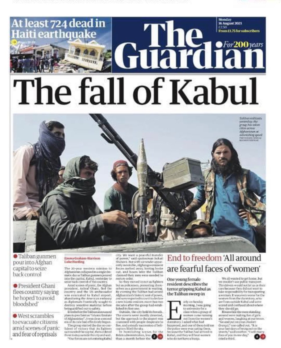 WilliamsJon's tweet photo. Even in 2021, print has the power to do what even TV can’t. #Afghanistan https://t.co/JSLYg9Dukl