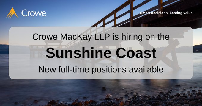 Are you looking for a leading accountancy firm to progress your career? Our Crowe team on the #SunshineCoastBC is hiring. Learn more about these opportunities and apply bit.ly/3wWsv5g #Vancouver #Canada
