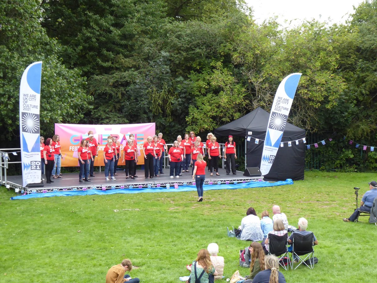 TheBelles2's tweet image. The Belles of Three Spires performed their first public singout in a very long time at The Generate Festival for #Coventry2021 #SingLABBS #LABBS2021 #LABBS