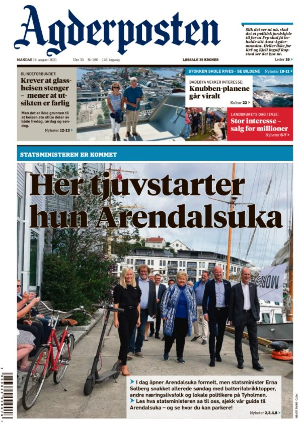 kardemomm's tweet photo. Sykkelen min er dagens linselus i Agderposten. Det går sannelig fremover #linselus @arendalsuka https://t.co/pRmfQbIr7h