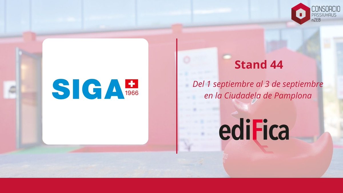🆕#ediFica21 - Tenemos el placer de contar con <a href="/SIGA_swiss/">SIGA</a> de la mano de <a href="/on_haus/">Onhaus Global System</a> como empresa expositora.

👉No te lo pierdas del 1 al 3 de septiembre en la Ciudadela de Pamplona.

#ECCN #nZEB #Passivhaus #ConstrucciónSostenible #EficienciaEnergética #EnergíasRenovables
