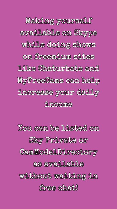 Camming Tip of the Day: Skypes are a great way to keep the income flowing! Check out our guide for selling<a href="/tag/wednesdaywisdom"class="tags"><span>#wednesdaywisdom</span></a>