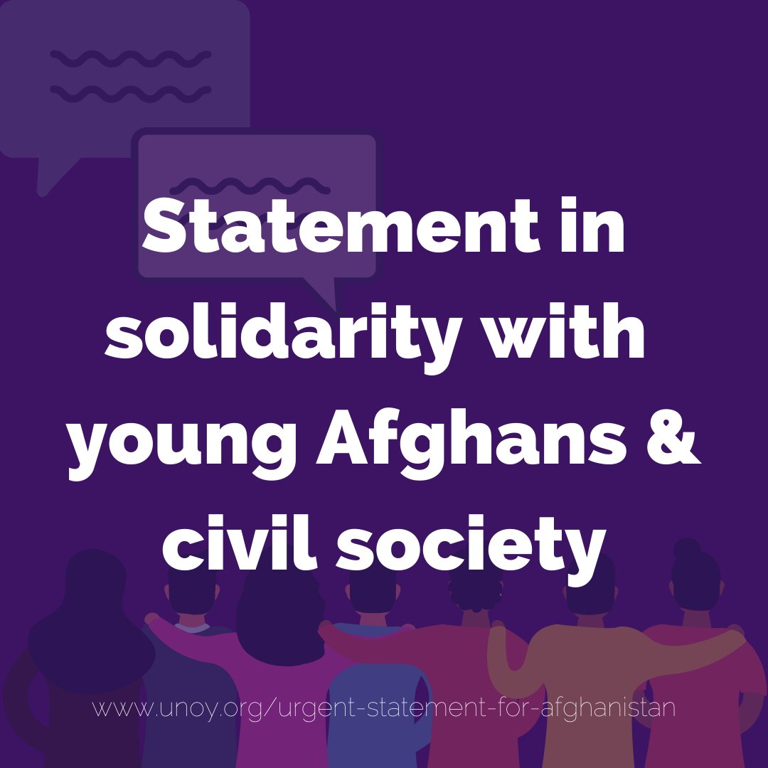 unoy_peace's tweet photo. "On behalf of youth-led peacebuilding orgs &amp; young peacebuilders, we're committed to visible manifestations of peaceful coexistence &amp; mutual dialogue".

Calling on intl community to co-sign this for young Afghans &amp; civil society: https://t.co/cYagEGHEVP

#Afghanistan #Youth4Peace https://t.co/6KrQ6SZqnA