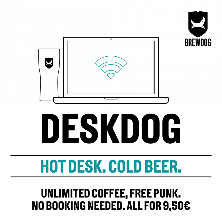 Tired of Home Office? We've got you covered. Join us for DeskDog! Like coworking, but with beer and pizza. 

#brewdog #berlin #mitte #homeoffice #deskdog #hotdesk #coworking #punkipa #coffee