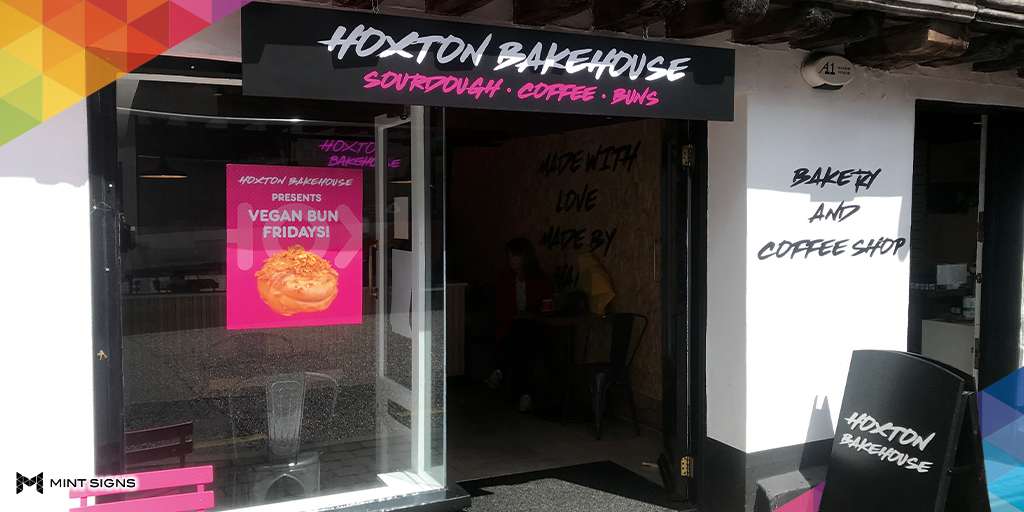 - Start your Monday (b)right - @hoxtonbaker Petersfield really catch attention with their bright shopfront and pavement sign! The smell of fresh baked goods is pretty inviting too! 🥖 - mintsigns.co.uk/exterior-signs - #exteriorsigns #mintsigns #wemakebrandsstandout