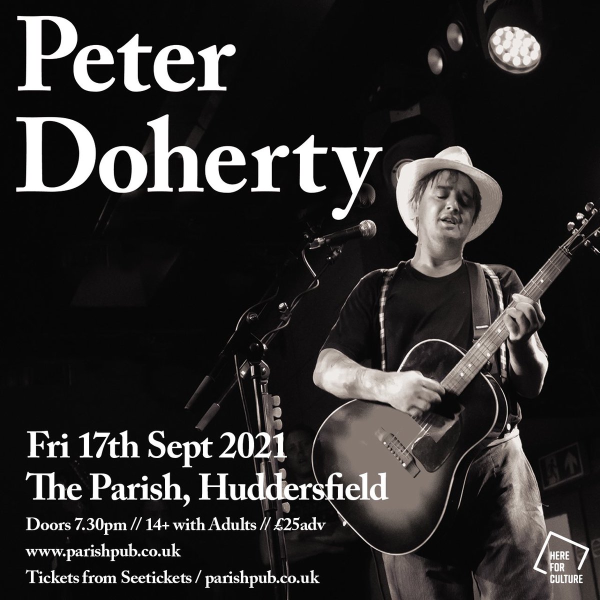 NEW SHOW - <a href="/petedoherty/">Peter Doherty</a> heads to Huddersfield next month! Don’t miss an intimate solo show at <a href="/ParishHudd/">Parish</a> 🙌 tickets on sale Weds at 10am via bit.ly/PETERDOHERTY-H… ‼️