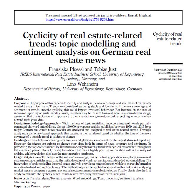 sebastian_irebs's tweet photo. #Neuerscheinung: Studie zu immobilienbezogenen Trends in Deutschland von Franziska Plößl, Prof. Dr. Tobias Just und Dr. Lino Wehrheim
Weitere Infos finden Sie hier (kostenpflichtig): https://t.co/vnf8CLdxrM
#JERER #realestate #Trends https://t.co/HHZ6tZcOBb