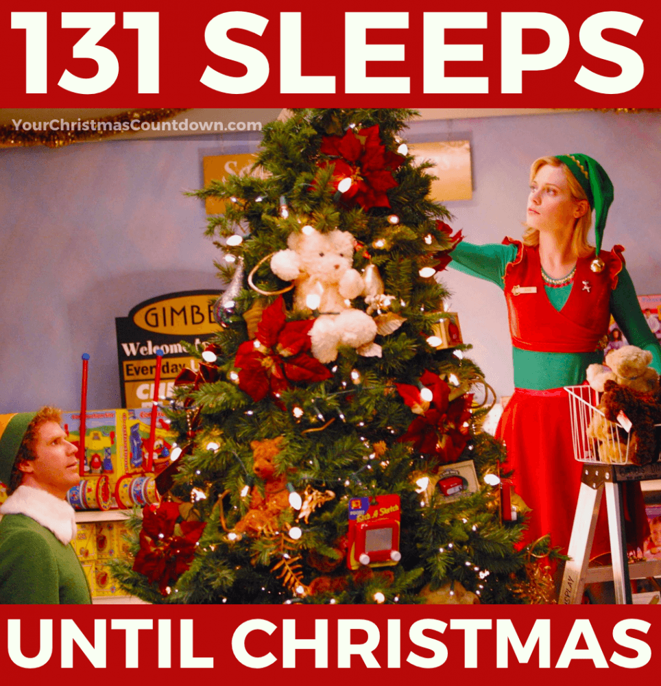 131 SLEEPS UNTIL #CHRISTMAS!
 🕒 YourChristmasCountdown.com 🎄🎅