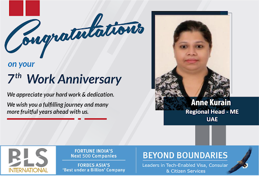 BLSintServices's tweet photo. Many congratulations to #Anne Kurian (Regional Head – ME, UAE) on your 7th #workanniversary at #BLSInternational. Thank you for your valuable contribution.
#employeemilestone #blsemployee #valuableresource #employeejourney #congratulations #uae https://t.co/IvKSV8jb15