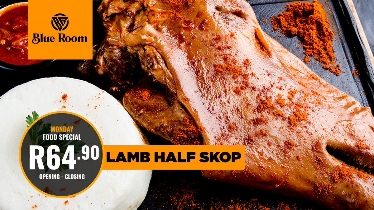 BlueRoomHat's tweet image. #OPENforSERVICE
✅Home of master chefs
✅Good food specialists
✅Exclusivity in hospitality
✅Ease into unparalleled relaxation
✅The more the merrier!!
✅The BLUEROOM -faisons la fête!
🍽 Half Lamb Skop / Beef Mogodu / Lamb Mogodu On Special!!