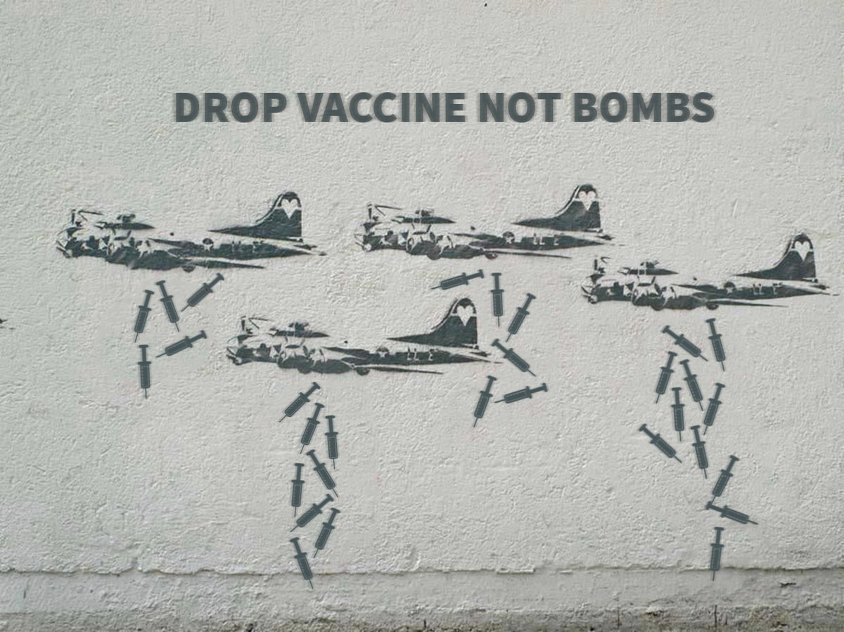 Drop vaccine not Bombs
re-edit BANKSY
#Iran #Banksy #vaccines #nowar