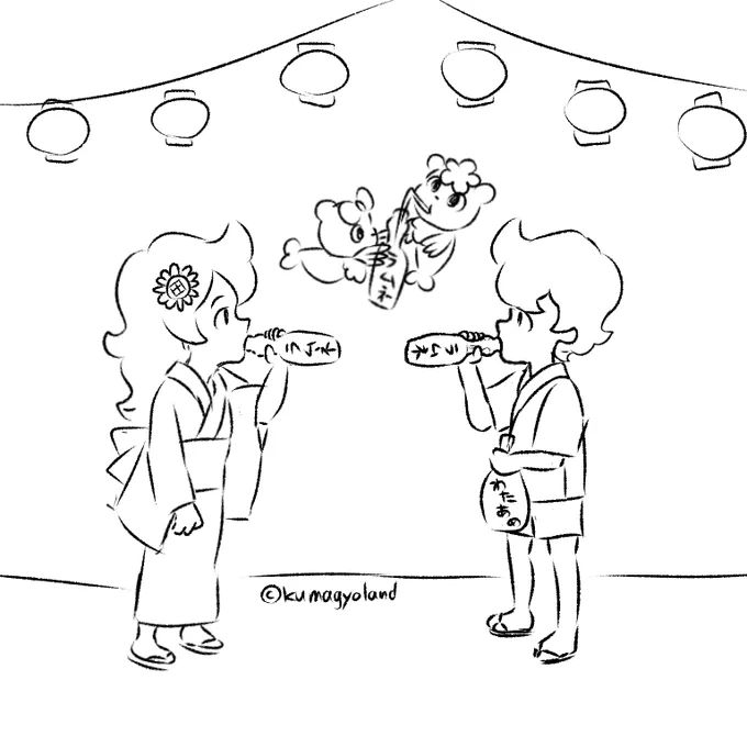 夏祭りイラスト ラフ https://t.co/cc8TA1uqxi 