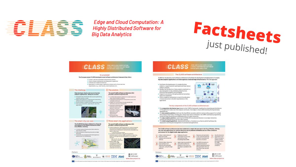CLASS Project (@eu_class) on Twitter photo We just published two factsheets about the CLASS #software framework and #smartcity applications! Don't miss them if you'd like to learn about our project results in a brief, visual way - download them at ➡️ bit.ly/3soNSLJ We just published two factsheets about the CLASS #software framework and #smartcity applications! Don't miss them if you'd like to learn about our project results in a brief, visual way - download them at ➡️ bit.ly/3soNSLJ