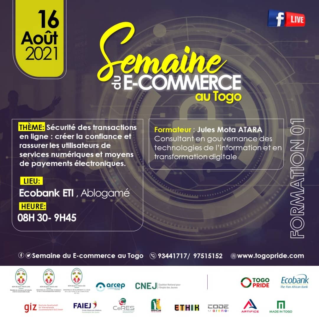 CommercegouvTg's tweet photo. 𝗟𝗔 𝗦𝗘𝗠𝗔𝗜𝗡𝗘 𝗗𝗨 #𝗘𝗖𝗢𝗠𝗠𝗘𝗥𝗖𝗘 𝗔𝗨 𝗧𝗢𝗚𝗢
Le programme de ce lundi 16 août 2021 ¶¶¶
#EcommerceWeekInTogo
#Denyigban https://t.co/EFXRP4gs75