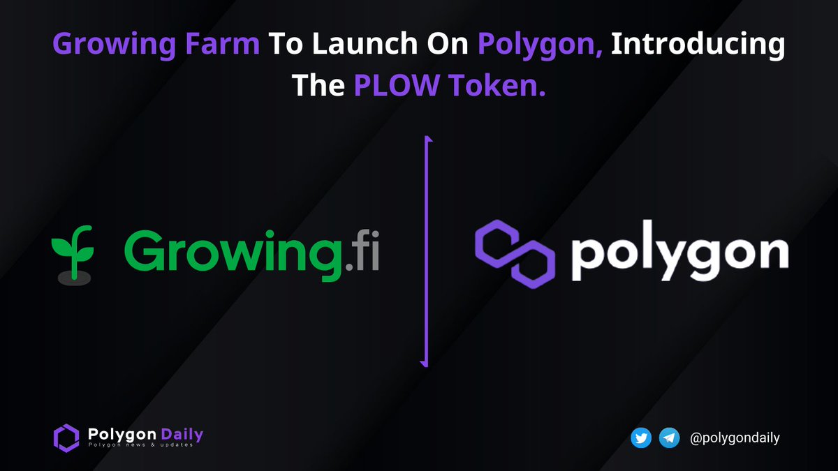 The #BSC based #DeFi portfolio management tool <a href="/GrowingFi/">Growing.fi</a> is now on <a href="/0xPolygon/">Polygon | POL</a>!

Along with the state-of-the-art #yieldfarming optimizing with ultra-low gas costs, users will have access to its new token $PLOW 🌿

👉medium.com/growingfi/grow…

#polygon $MATIC #PolygonNetwork