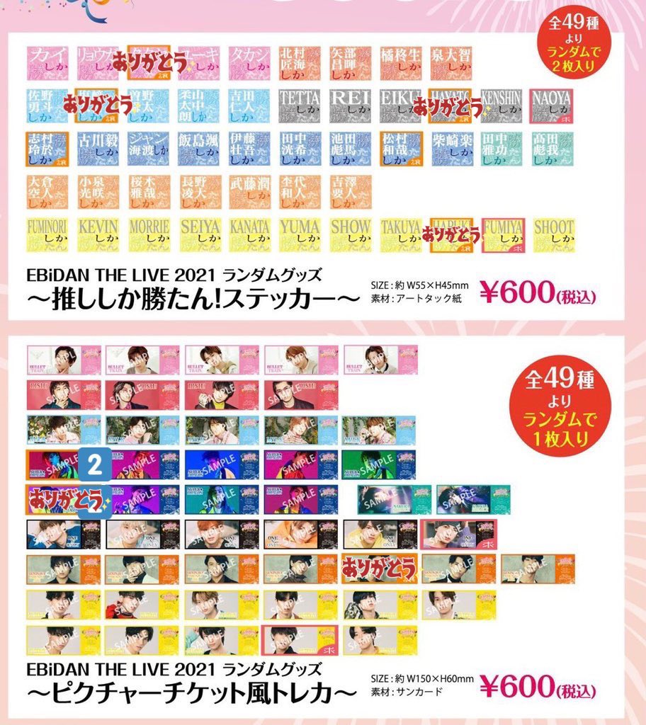EBiDAN THE LIVE2021 エビライ ランダムグッズ ピクチャーチケット風