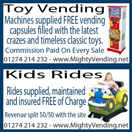 MightyVendingUK's tweet photo. @airobounce Hey there! Hope you are all well and business is booming after an awful year. Do you have toy vending machines and or kids rides? If not we can help turn unused space in to extra revenue... https://t.co/WowVCgIUKU
