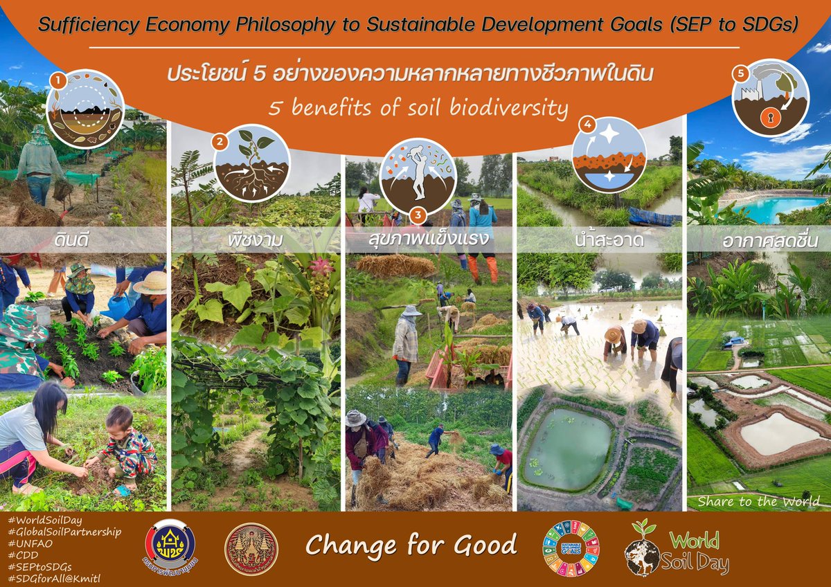 🌱what we are doing will create soil biodiversity; absorb carbon dioxide and reduce global warming 
“Keep soil alive, protect soil diversity”. 
#WorldSoilDay
#GlobalSoilPartnership
#UNFAO
#CDD
#SEPtoSDGs
#SDGforAll@Kmitl
#CommunityDevelopmentDepartment