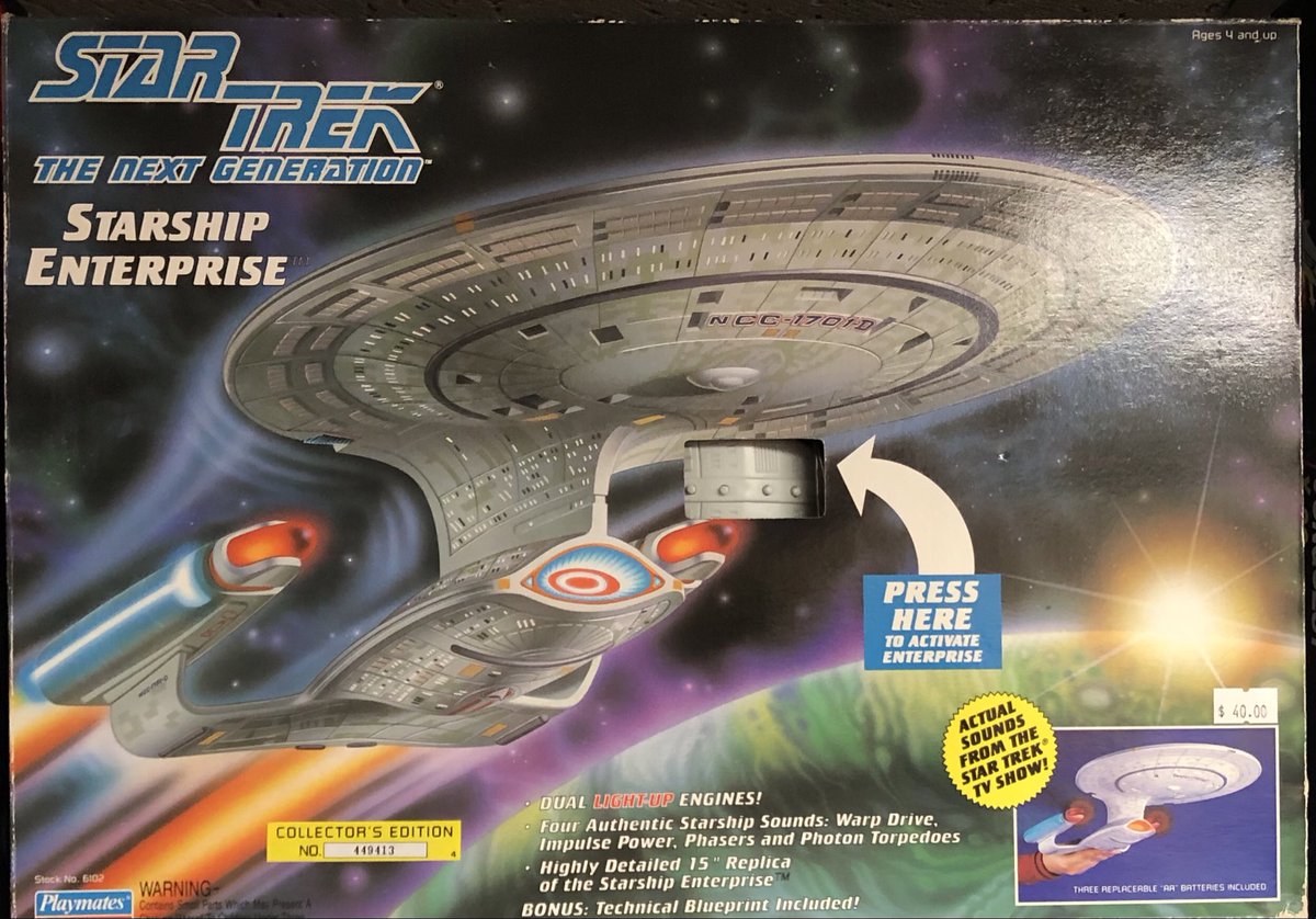 Love the #StarTrek TNG Enterprise by #Playmates. 🖖